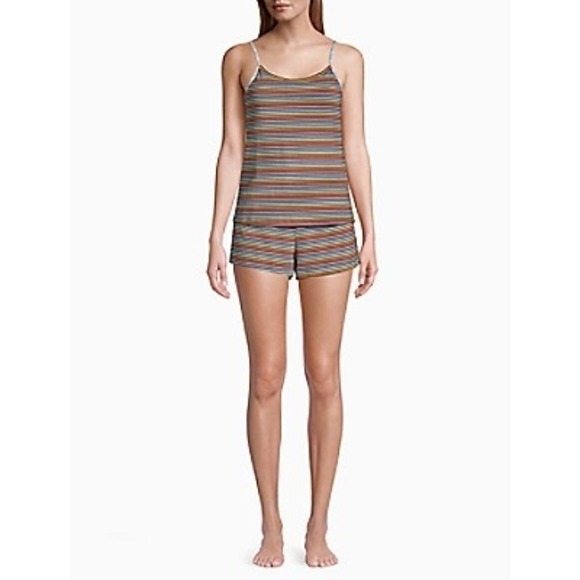 Calvin Klein Other - New Calvin Klein MD 2-Piece Logo Cotton Stretch Pajama Set Rainbow Stripe #96137